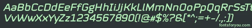 Mystag Italic Font by 7NTypes Font – Green Fonts on Black Background