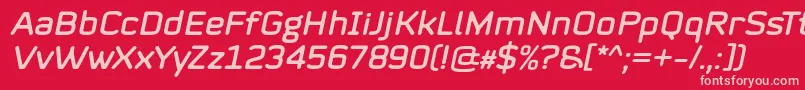 Mystag Italic Font by 7NTypes Font – Pink Fonts on Red Background