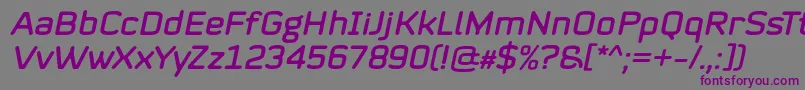 フォントMystag Italic Font by 7NTypes – 紫色のフォント、灰色の背景