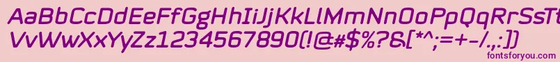 Police Mystag Italic Font by 7NTypes – polices violettes sur fond rose