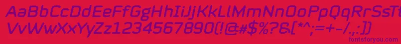 Mystag Italic Font by 7NTypes Font – Purple Fonts on Red Background