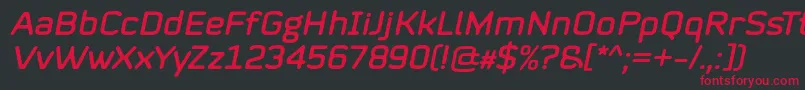 Mystag Italic Font by 7NTypes Font – Red Fonts on Black Background
