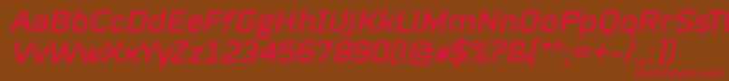 Mystag Italic Font by 7NTypes Font – Red Fonts on Brown Background