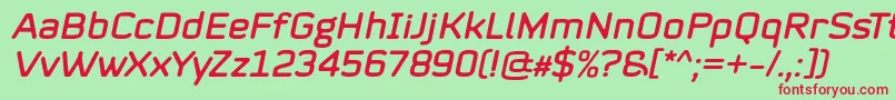 Mystag Italic Font by 7NTypes Font – Red Fonts on Green Background