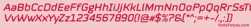 Mystag Italic Font by 7NTypes Font – Red Fonts on Pink Background