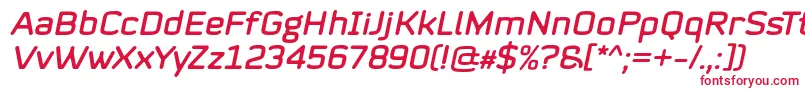 フォントMystag Italic Font by 7NTypes – 白い背景に赤い文字