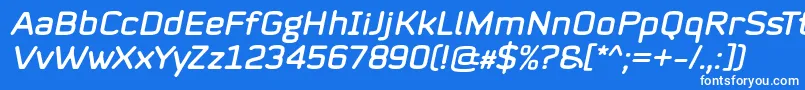 フォントMystag Italic Font by 7NTypes – 青い背景に白い文字