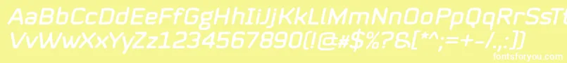 フォントMystag Italic Font by 7NTypes – 黄色い背景に白い文字