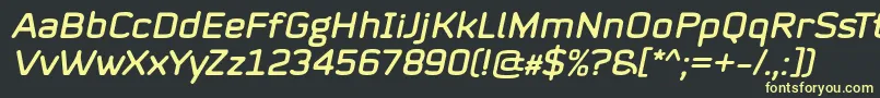 Mystag Italic Font by 7NTypes Font – Yellow Fonts on Black Background