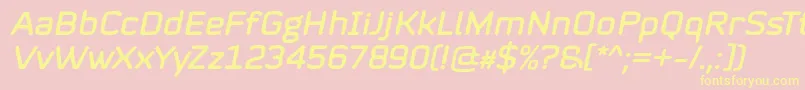 フォントMystag Italic Font by 7NTypes – 黄色のフォント、ピンクの背景