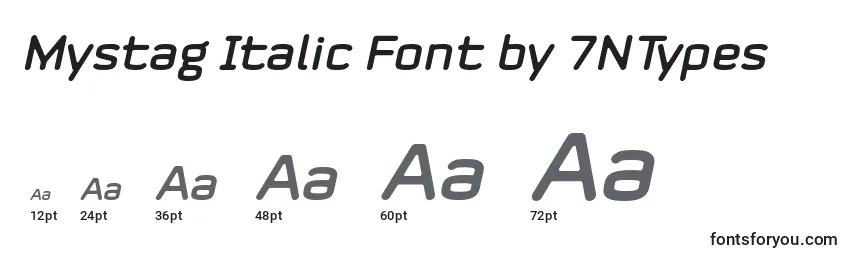 Größen der Schriftart Mystag Italic Font by 7NTypes