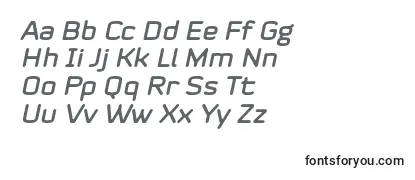 Überblick über die Schriftart Mystag Italic Font by 7NTypes