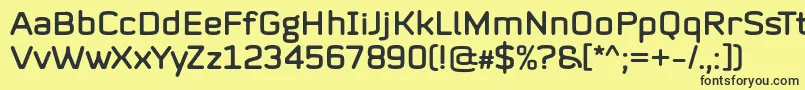 Mystag Regular Font by 7NTypes Font – Black Fonts on Yellow Background