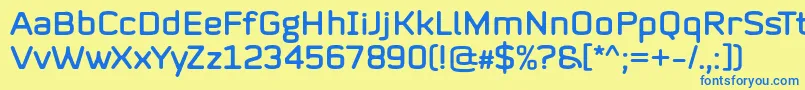 Mystag Regular Font by 7NTypes-Schriftart – Blaue Schriften auf gelbem Hintergrund