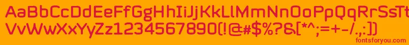 Mystag Regular Font by 7NTypes Font – Red Fonts on Orange Background