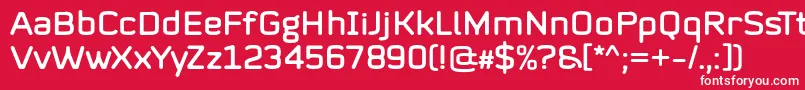 Mystag Regular Font by 7NTypes-fontti – valkoiset fontit punaisella taustalla