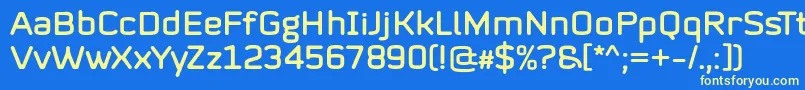 Fonte Mystag Regular Font by 7NTypes – fontes amarelas em um fundo azul