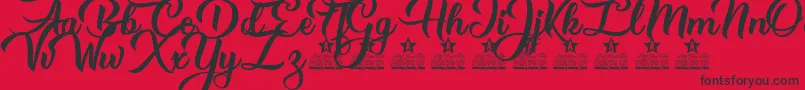 Mysteries of Passion Personal Use Font – Black Fonts on Red Background