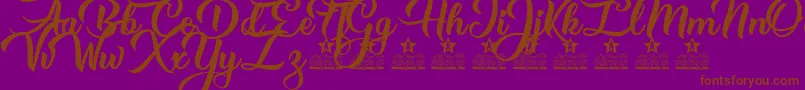 Mysteries of Passion Personal Use-Schriftart – Braune Schriften auf violettem Hintergrund