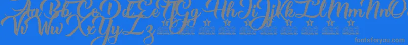 Mysteries of Passion Personal Use Font – Gray Fonts on Blue Background