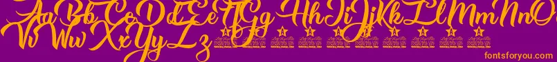 Mysteries of Passion Personal Use Font – Orange Fonts on Purple Background