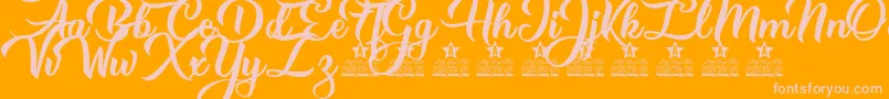 Mysteries of Passion Personal Use Font – Pink Fonts on Orange Background