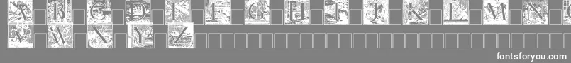 MysteriousVoyage-Schriftart – Weiße Schriften auf grauem Hintergrund