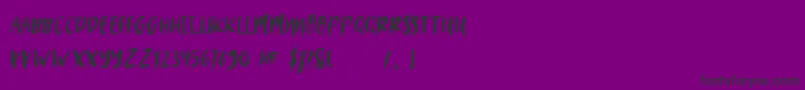 フォントMYSTERY 2019 – 紫の背景に黒い文字