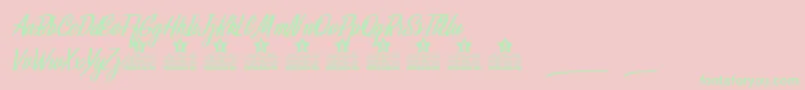 Mystical Eyes Personal Use Font – Green Fonts on Pink Background