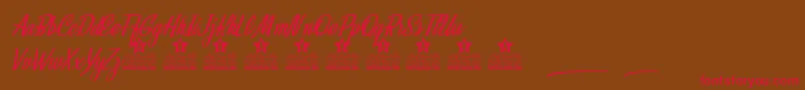 Mystical Eyes Personal Use Font – Red Fonts on Brown Background
