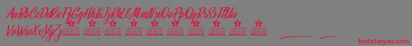 Mystical Eyes Personal Use Font – Red Fonts on Gray Background