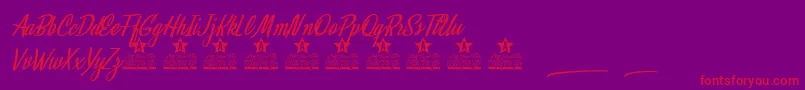 Mystical Eyes Personal Use Font – Red Fonts on Purple Background