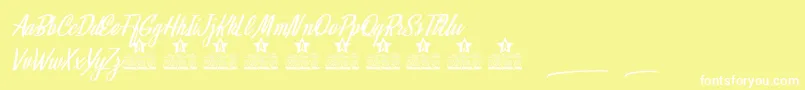 Mystical Eyes Personal Use Font – White Fonts on Yellow Background