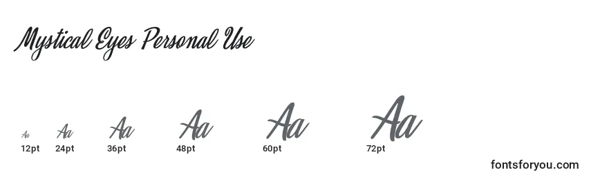 Mystical Eyes Personal Use Font Sizes
