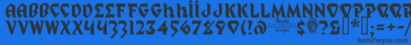 MYSTP    Font – Black Fonts on Blue Background