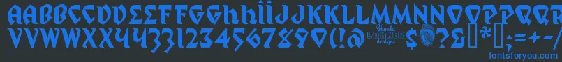 MYSTP    Font – Blue Fonts on Black Background