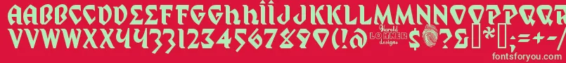 MYSTP    Font – Green Fonts on Red Background