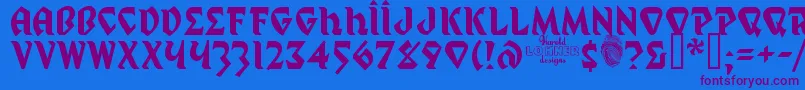 MYSTP    Font – Purple Fonts on Blue Background