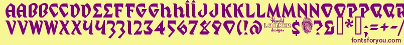 MYSTP    Font – Purple Fonts on Yellow Background