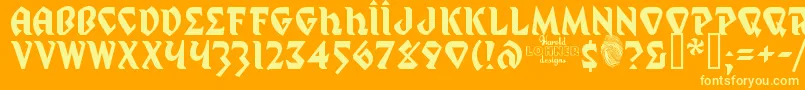 MYSTP    Font – Yellow Fonts on Orange Background