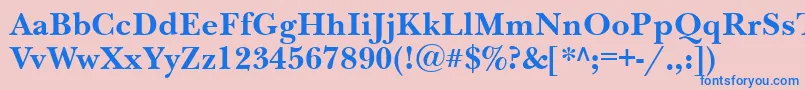 NewbaskervillebttBold Font – Blue Fonts on Pink Background