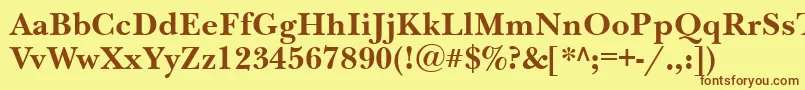 NewbaskervillebttBold Font – Brown Fonts on Yellow Background