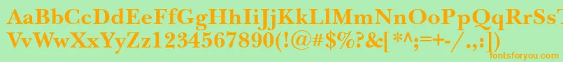 NewbaskervillebttBold Font – Orange Fonts on Green Background