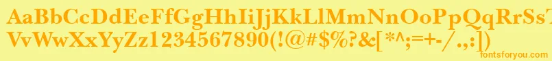 NewbaskervillebttBold Font – Orange Fonts on Yellow Background