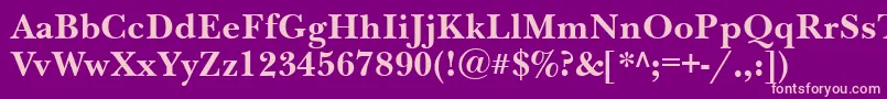 NewbaskervillebttBold Font – Pink Fonts on Purple Background