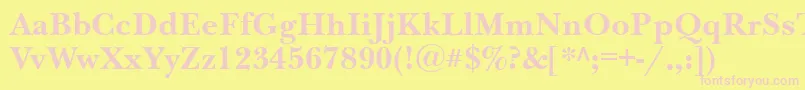 NewbaskervillebttBold Font – Pink Fonts on Yellow Background