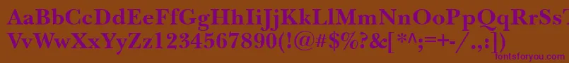 NewbaskervillebttBold Font – Purple Fonts on Brown Background