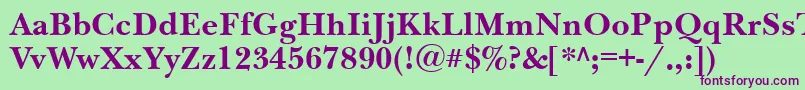 NewbaskervillebttBold Font – Purple Fonts on Green Background