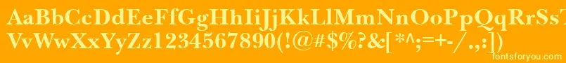 NewbaskervillebttBold Font – Yellow Fonts on Orange Background
