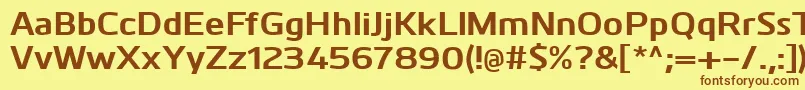 Fonte KuroBold – fontes marrons em um fundo amarelo